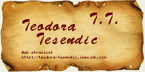 Teodora Tešendić vizit kartica